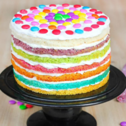 color burst rainbow cake with fast delivery options