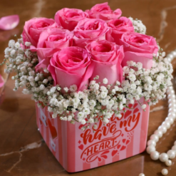 elegant pink rose bouquet in vase delivered fresh