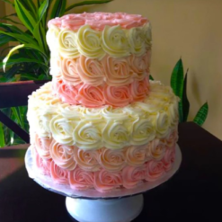 elegant rose frosted designer cake floral cream celebration birthday anniversary gift