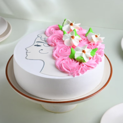 floral women’s day cake elegant gift for women