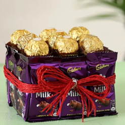 luxury choco duo Ferrero Rocher & Dairy Milk premium chocolate gift with fast delivery