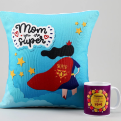 moms cozy combo gift printed mug cushion for mother’s day