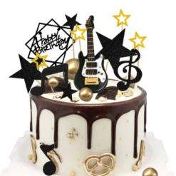 oreo guitar chocolate cake with musical design and fast delivery
