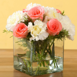 pink and white floral harmony vase with fast delivery options