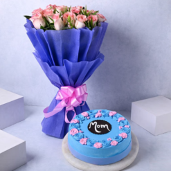 rose cake surprise for mom roses and cake gift combo