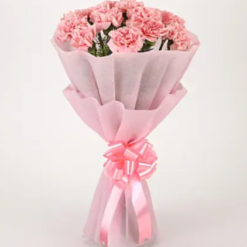 soft pink carnation delight bouquet with fast delivery options