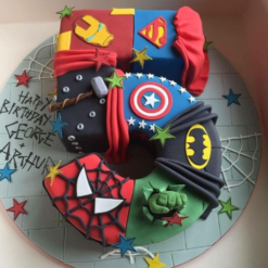 superhero theme celebration cake for kids birthday with fast delivery