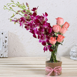 vibrant mixed flowers in jar fresh colorful flower gift