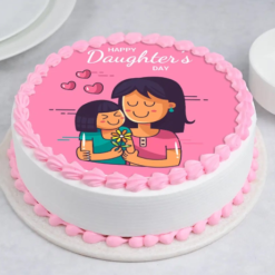 pink poster cake for daughter’s day pink celebration cake