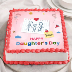 daughters joy square cake happy daughters day celebration cake