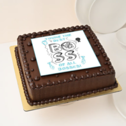 decadent chocolate cake for boss day celebration with elegant design