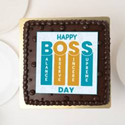 luxury chocolate cake for boss day celebration with rich cocoa layers