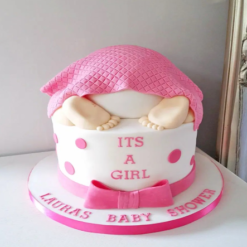 magical baby girl fondant cake for baby shower