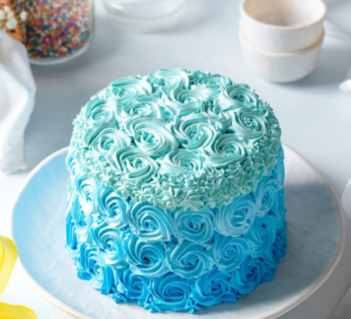 midnight blue rose chocolate fantasy cake for romantic celebration