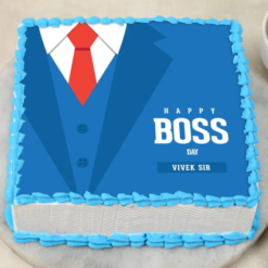 premium boss day poster cake with customized design and vibrant colors