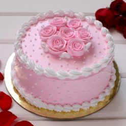 rosy delight chocolate cake with pink rose decoration romantic dessert gift