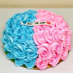 surprise gender reveal cake for baby shower celebration