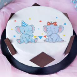 tiny trunk baby shower cake elephant themed custom cake for baby arrival