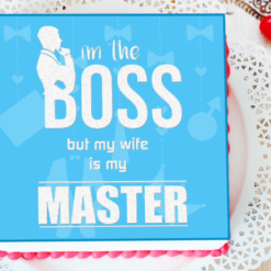 wife boss appreciation cake with fondant decorations and elegant theme