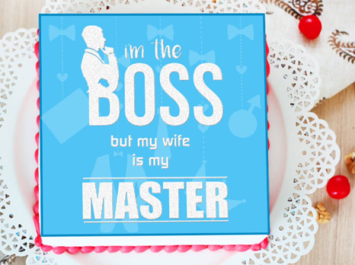 wife boss appreciation cake with fondant decorations and elegant theme