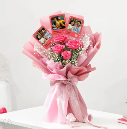 Personalized couple magnets with floral love theme
