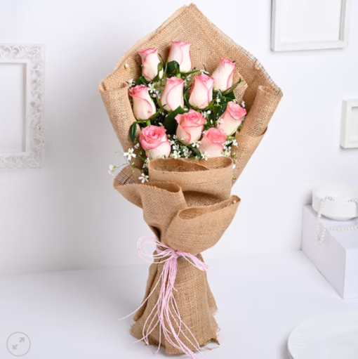 Pink rose flower bouquet for delivery