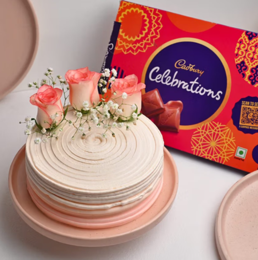 Floral Bliss Chocolate Surprise Cake – Cake with Cadbury Chocolates