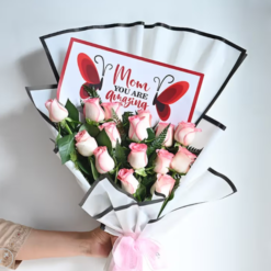 Classic red rose bouquet gift for mom