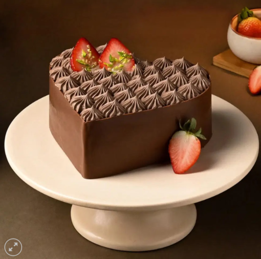 Heart shape chocolate cake for love celebrations