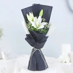 White lily bouquet for online flower delivery