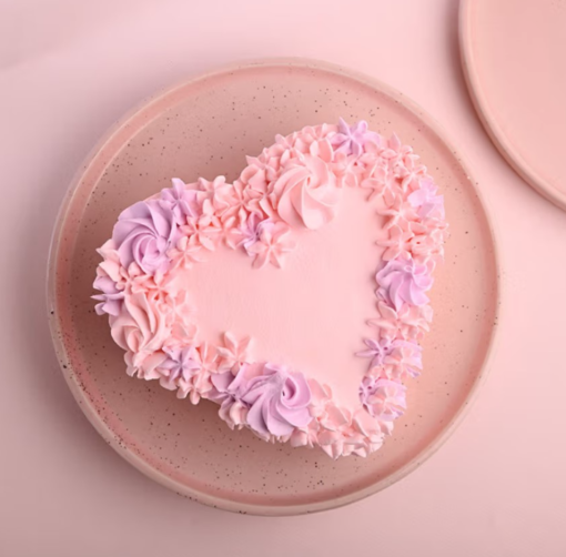 Petal Heart Bloom Cake – Floral Heart Cake for Valentine’s Day