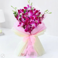 Elegant purple orchid bouquet for delivery