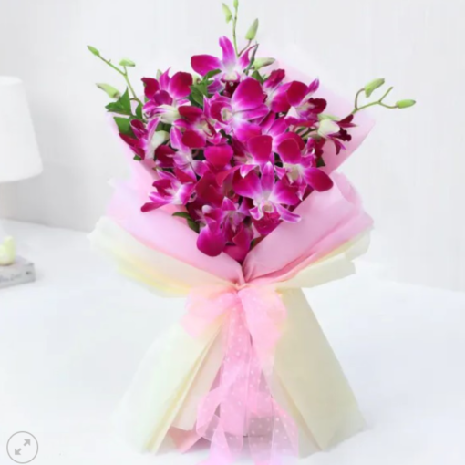 Elegant purple orchid bouquet for delivery