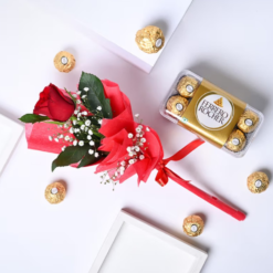 Rose and chocolate gift combo for romantic gifting