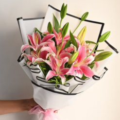 Elegant white lily bouquet gift
