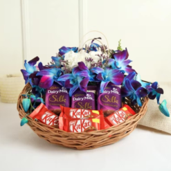 Twilight orchid flower basket for gifting