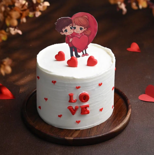 Twin Hearts Love Cake – Double Heart Romantic Cake