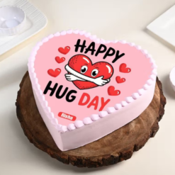 Heart-shaped cake for Hug Day celebration