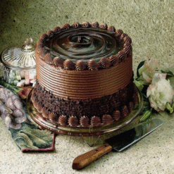 Choco fantasy cake with rich layers and glossy chocolate topping