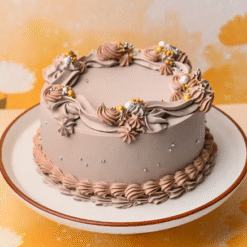 Golden Crunch Butterscotch Cake with Caramel Cream Topping