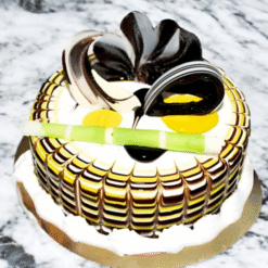 Juicy Pineapple Cream Cake with Tropical Fruit and Soft Sponge