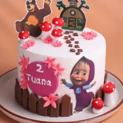 Masha Forest Theme Cake – Cartoon Birthday Cake by Bakizo