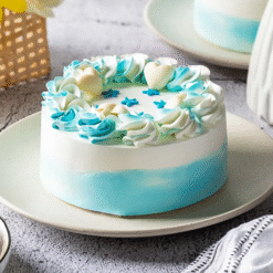Creamy Floral Vanilla Cake – Elegant Vanilla Cream Cake by Bakizo
