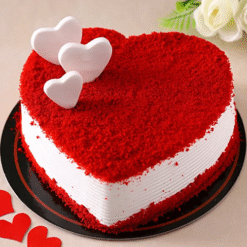 Crimson Heart Velvet Delight Cake – Heart Red Velvet Cake Online India