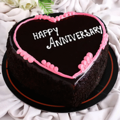 Heartful Bliss Anniversary Cake – Heart Shaped Chocolate Cake Online Delivery in India