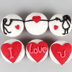 Alternative view of I Love You Fondant Chocolate Cup Cakes Set of 6