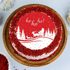 Christmas photo cake with festive HoHo theme