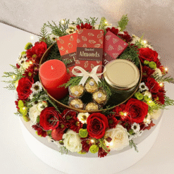 MerryBloom Holiday Treat Box with Christmas Roses & Treats