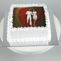 Alternative view of Personalized Vanilla Photo Cake