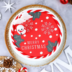 Alternative view of christmas chocolate cake